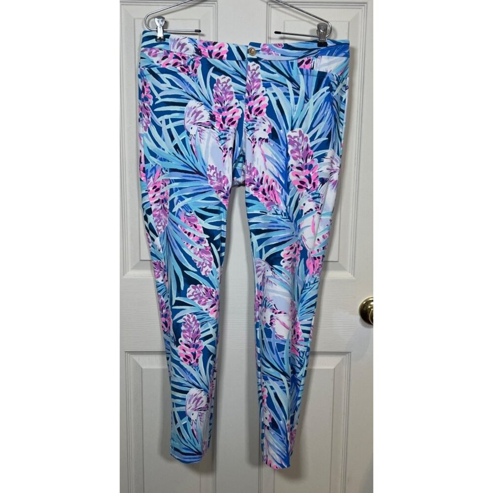 LILLY PULITZER Kelly Knit Ankle Pants Tropical Resort Wear sz 12